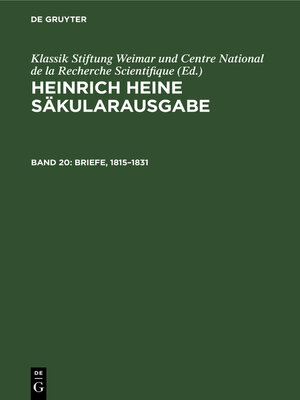 cover image of Briefe, 1815–1831